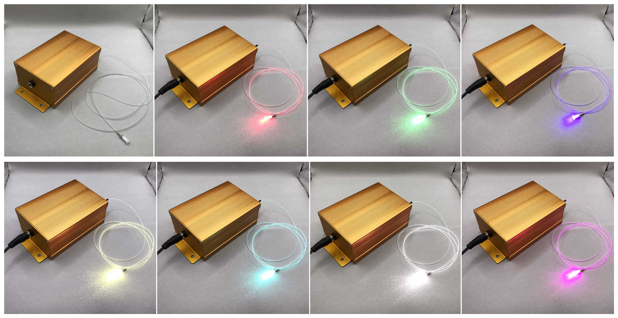 RGB 光纤耦合激光模块 60mW 12V 蓝牙控制 FC 连接器，用于康宁 Fibrance 光漫射光纤